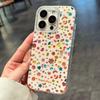 3D Transparent Glitter Embossed iPhone 17 Pro Max Spring Cover with Large Camera Slot