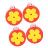 4pcs Hummingbird Clip Feeder ABS Portable with Brushes Flower Handheld Hummingbird Feeder for