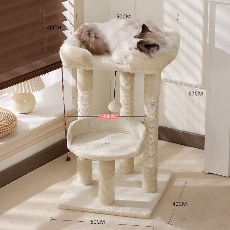 Compact Cross-Border Cat Climbing Frame: Large Cat Tree with Integrated Cat Nest, Space-Saving Design, Foreign Style