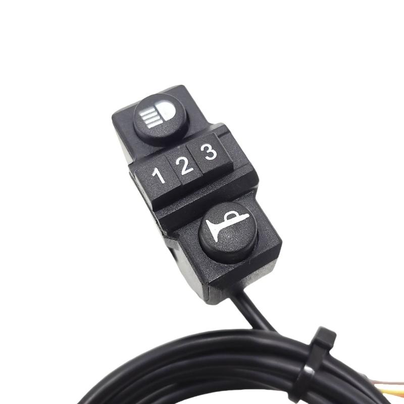 Electric Bike Switches With LED Headlights Horn And Speed Control Scooter Switches 3 Speed Controller Extended Power Cord