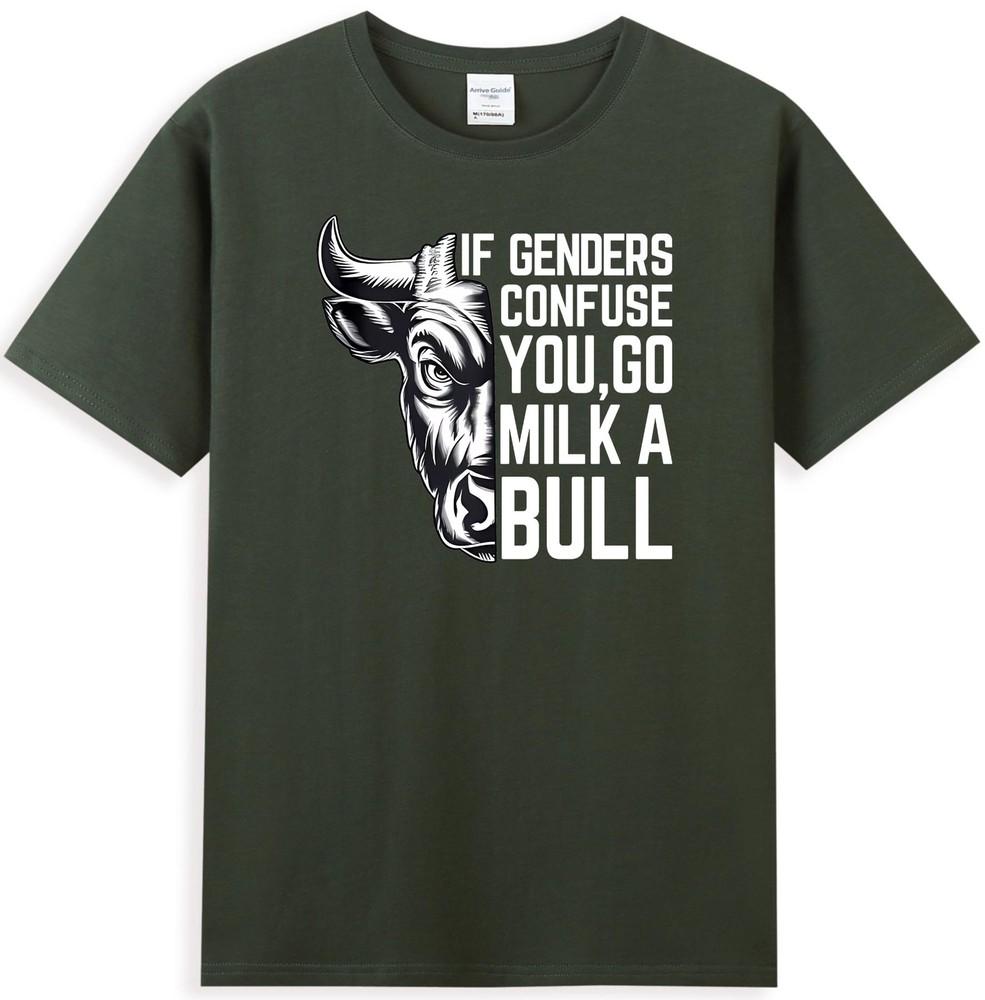 Wenn Geschlechter Sie verwirren, melken Sie einen Stier Lustiges sarkastisches Zitat Cooles Unisex-T-Shirt