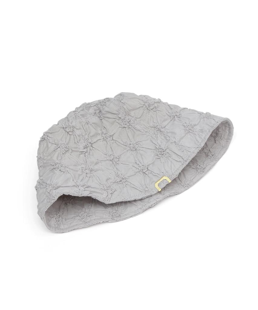 Eondeokeonteulolseutyudio Flower Pattern Summer Bucket Hat Stand Bucket / Flower Embo / Fog Gray