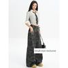 American Retro Camouflage Workwear Denim Women's Summer Thin Small Loose Wide Leg Drape Straight Mopping Pants