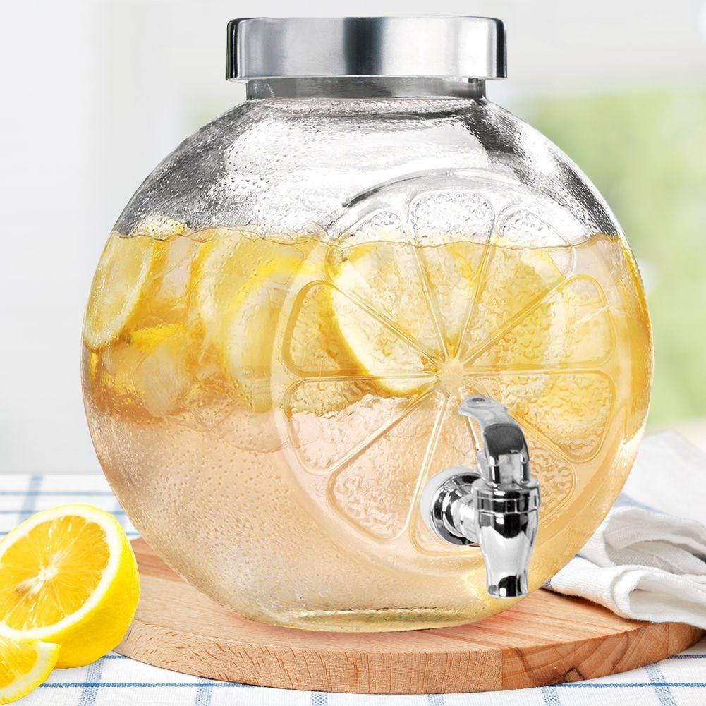 Jar Jar for Drinks with a Tap Glass for Drinks Lemonade Lemon 5.4L ORION 143793