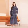 2024 Velvet Plus Size Women's Long Bathrobe - Winter European & American Style for Hotels, Salons, and Casual Wear