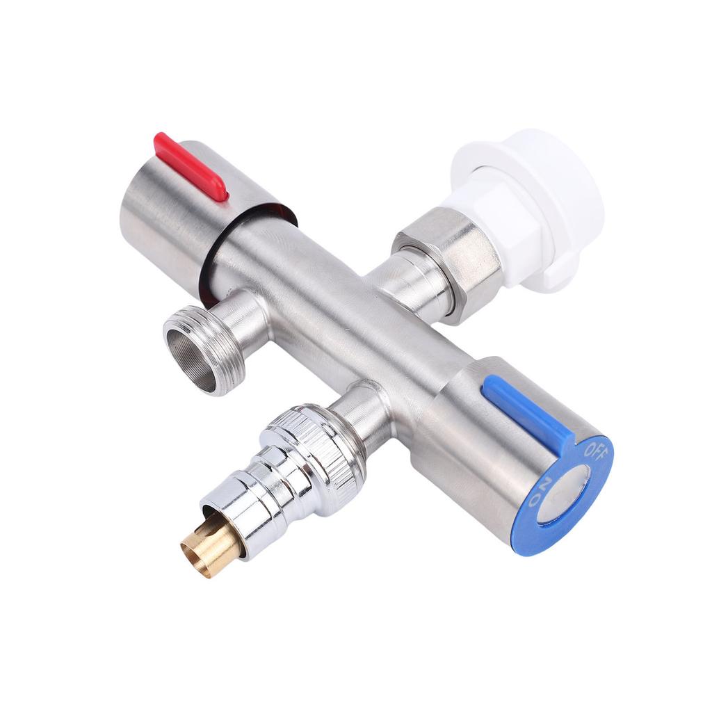 2 Way Hose Splitter G1Celsius2 304 Stainless Steel   Dual Control Leakproof Faucet Diverter Tap Splitter for Washing Machine Kitchen Garden