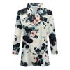 Women's Fashion Casual Lapel 3/4 Sleeve Printed Shirt Women's V Neck  Up Tops