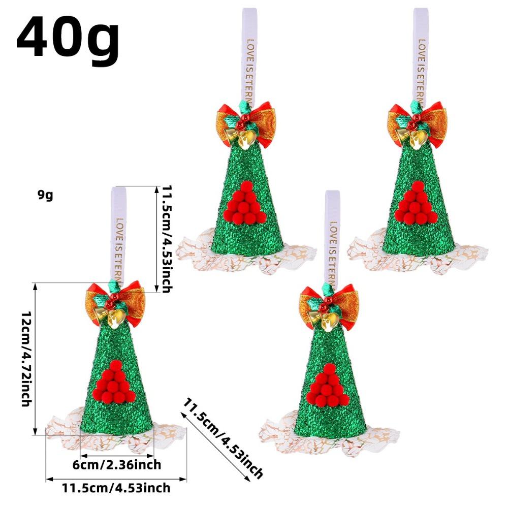 Nonwoven Fabric Christmas Hat Ornament Cone‑Shaped Lightweight Cone Hat Pendant Sequin Decoration Holiday Table Ornament