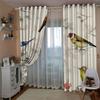 Curtains Flower And Bird Line Series Spring 3D Digital Printing High Density Blackout Curtains
