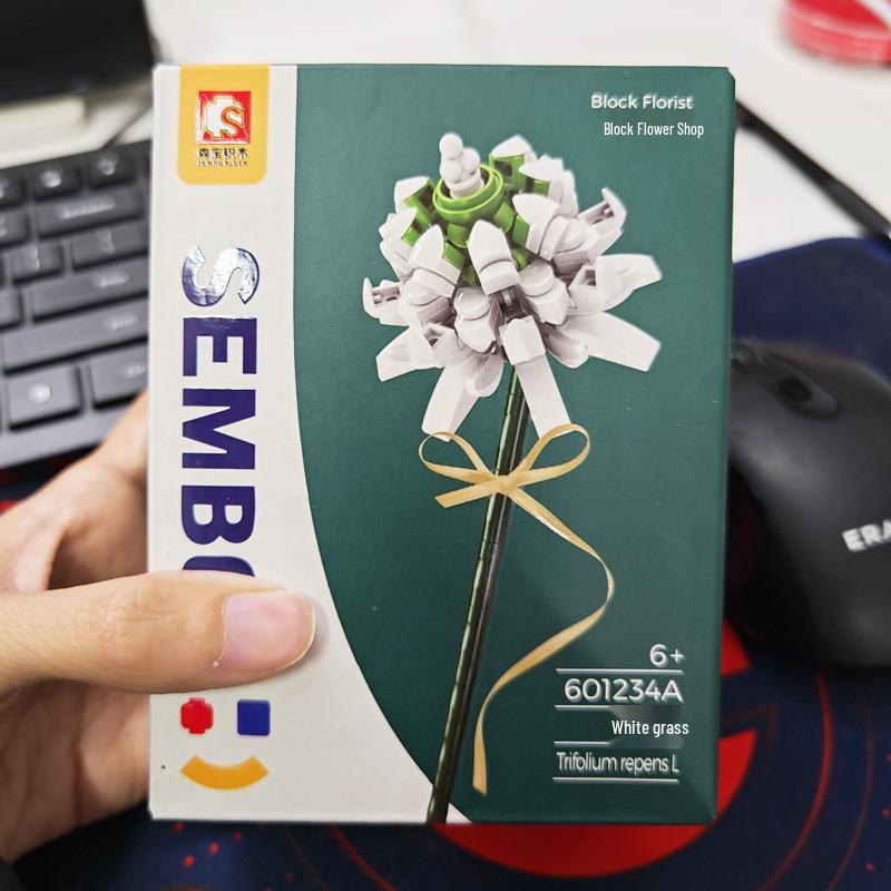 LEGO-Compatible Sunflower Bouquet Building Set - Creative Educational Birthday Gift for Boyfriend or Girlfriend.