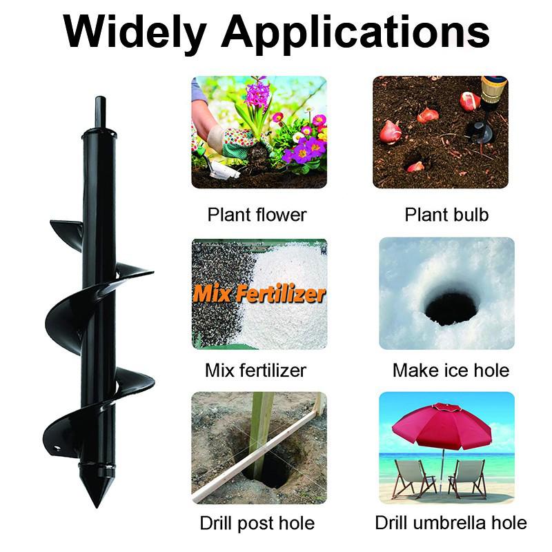 Earth Auger Spiral Drill Bit for Garden Soil Loosening