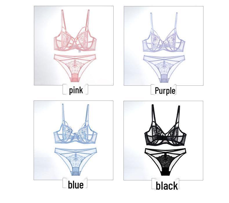 French Women's Bunny Ear Cup Lingerie Set – Anti-Sagging, Breathable Bra for a Smaller Chest Appearance