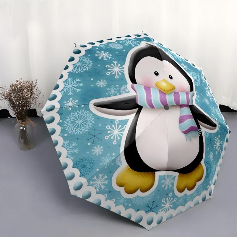 1pc Penguin Winter Scarf Folding Umbrella, Durable, Suitable for Outdoor Activities or Rain, Suitable for Commuting yy251027104