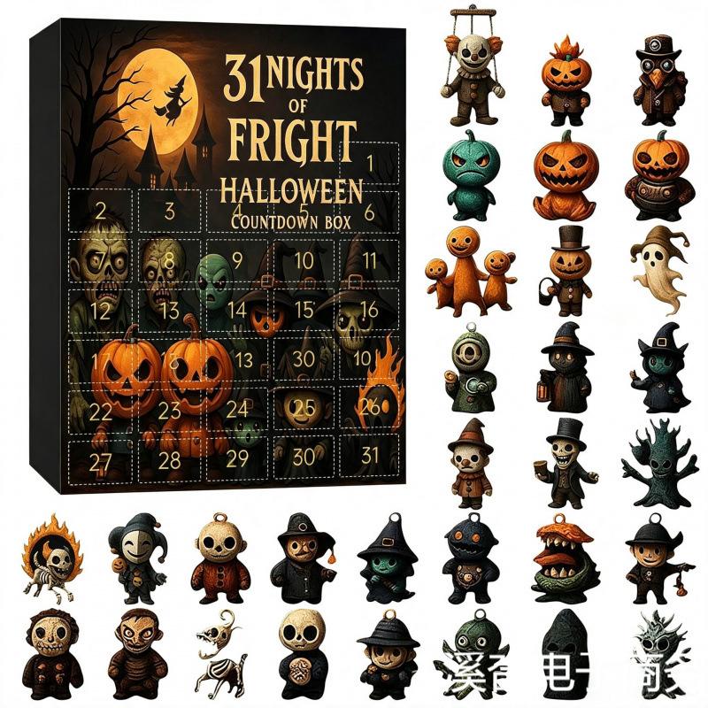 2026 Halloween Scare Countdown Blind Box 31 Night Scare Countdown Box Doll Advent Calendar Countdown Blind Box