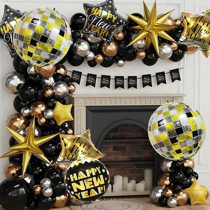 Zestaw 6/7/11 szt. balonów foliowych na Nowy Rok Złote balony z cyframi Duży balon w kształcie butelki wina Dekoracja na imprezę Sylwestrową