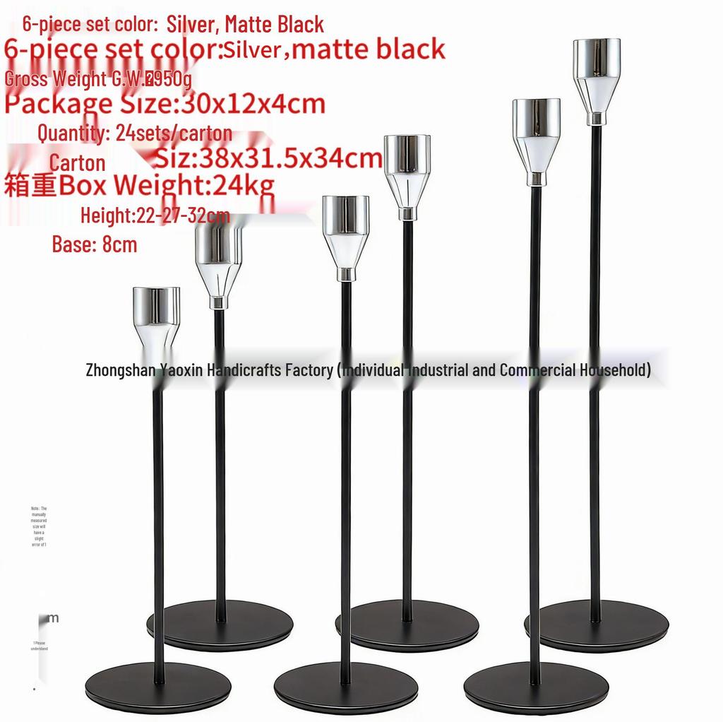 European Wrought Iron Candle Holder Set - Retro Three-Piece Wedding and Home Decor