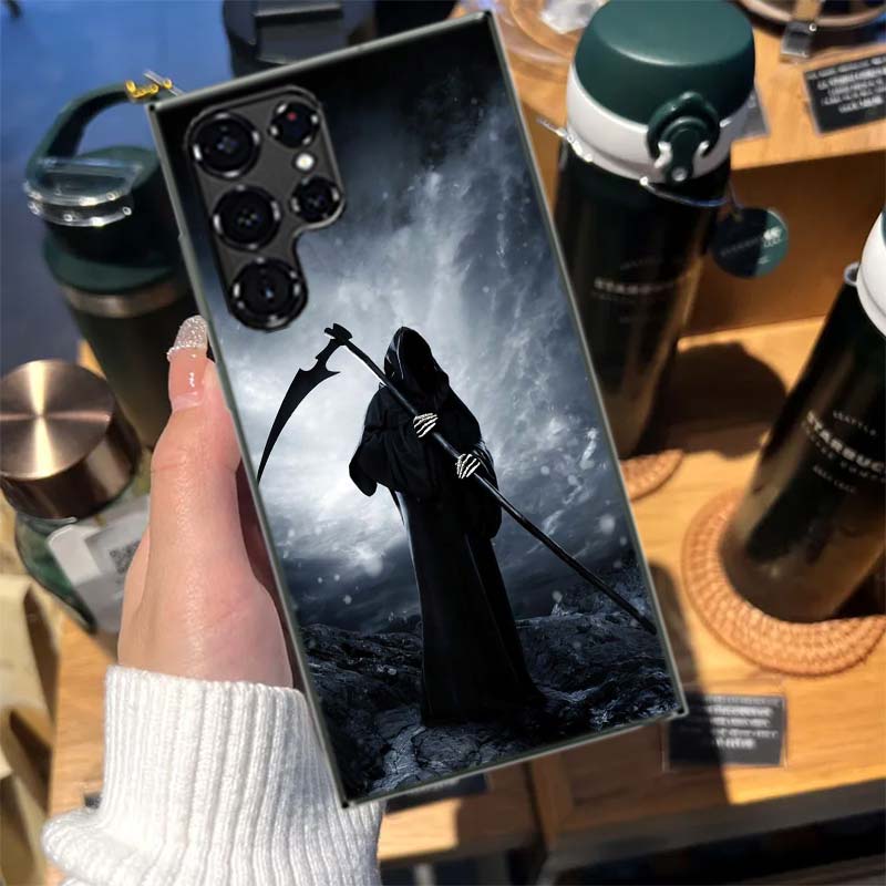 

Death Grim Reaper Skull Cases Phone Case for Samsung Galaxy S26 Ultra S25 Edge S24 S23 FE S21 Plus S20 S22 Cover TPU Capa Shell Samsung S23