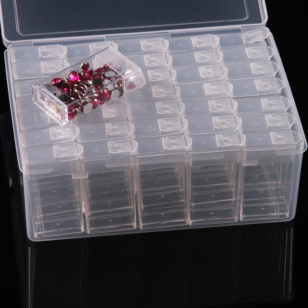 10/35/36 Fack Plastförvaringslåda, 5D DIY Diamantmålning Pärlor Berlocker Smyckestillbehör Organizerlåda