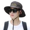 Men Embroidery Wide Brim Sun Cap Panama Hat Bucket Hat Fishing Cap