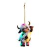 Cute Cartoon Cow Car Hanging Decoration For Christmas Tree Acrylic Material