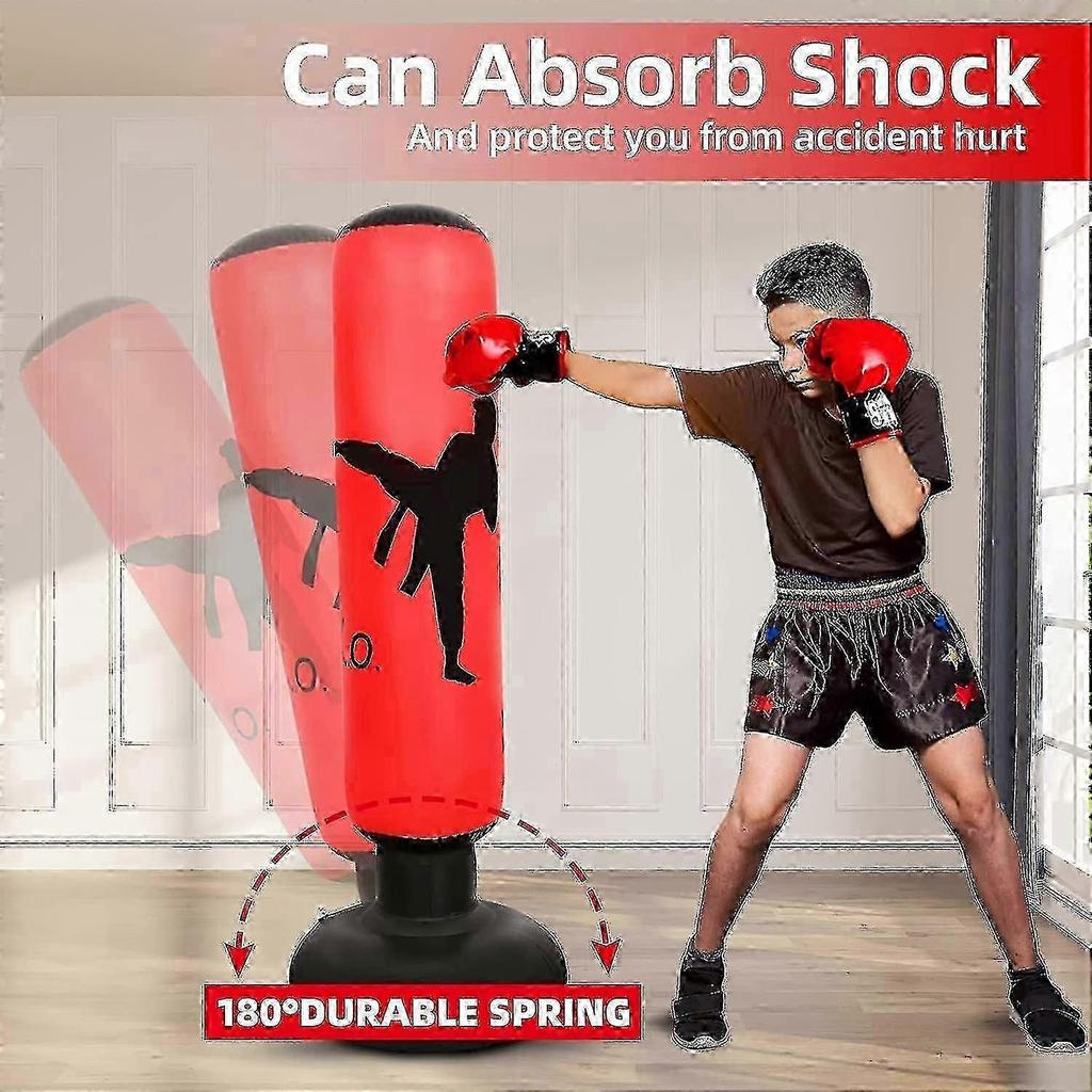 Punching Bag For Kids. Inflatable Boxing Bag . Kids Boxing Practice Set . Instant Rebound - Ri_qlsg