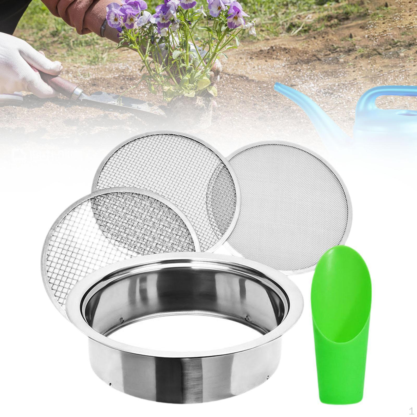 

Комплект сита для просеивания почвы, просеивающий экран, нержавеющая сталь, просеиватель грязи, мелкая сетка для Style A