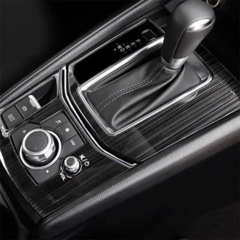 2Pcs Carbon Fiber Car Center Console Gear Shift Panel Frame Cover Trim Sticker Interior Protection Accessories for Mazda CX-5 CX5 2017-2021