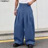 Herren Hohe Taille Retro Knoten Rücken Elastischer Bund Lässig Locker Lange Hosen