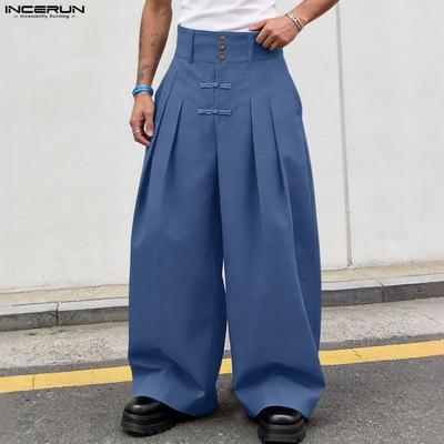 Herren Hohe Taille Retro Knoten Rücken Elastischer Bund Lässig Locker Lange Hosen