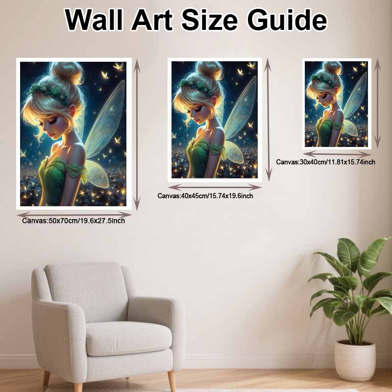 Disney Diamond Painting 5D Round Diamond Full of Diamonds Diy Handmade Stickers, Fairy Tinkerbell Home Decoration Paintings