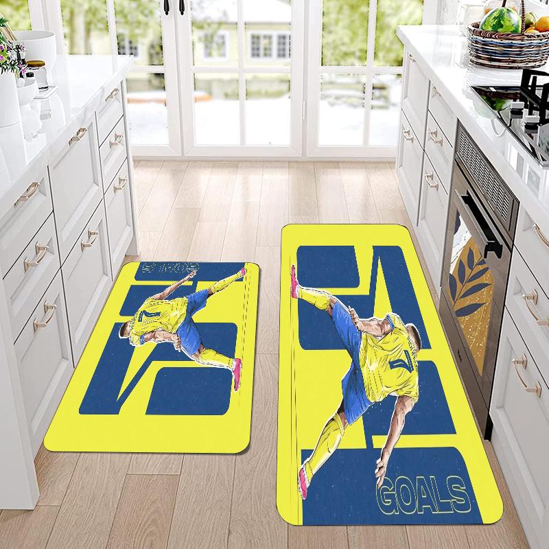 Cristiano Ronaldo Flannel Area Rug Soft Kitchen Floor Mat Non Slip Carpet Room Decor