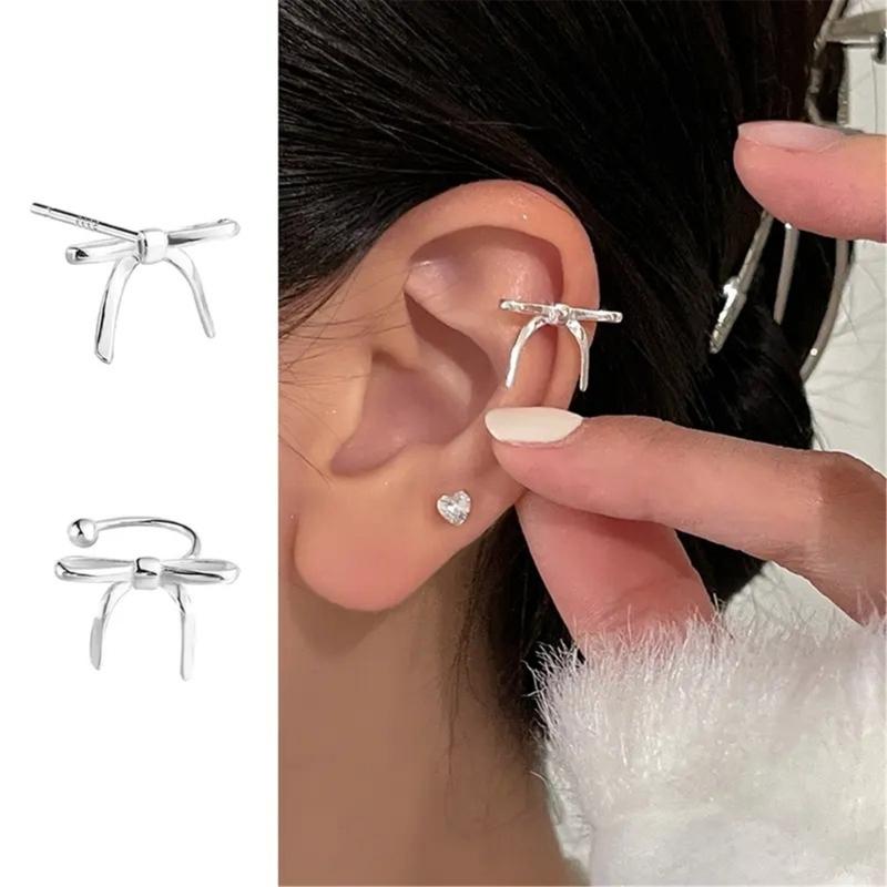 Stylish Alloy Butterfly Ear Jewelry Gift Earrings Earrings Clip Ear Studs Ornaments Suitable for Daily Outfit and Party