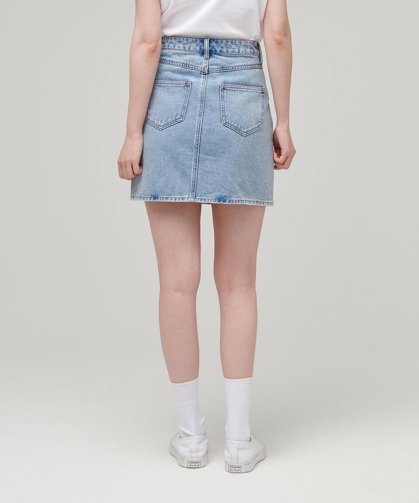 Musinsa Standard Woman Women'S Denim Mini Skirt [Light Indigo]