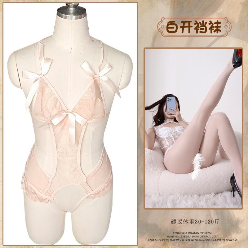Sex underwear pure desire purple lace onesie sexy open crotch free temptation sex uniform