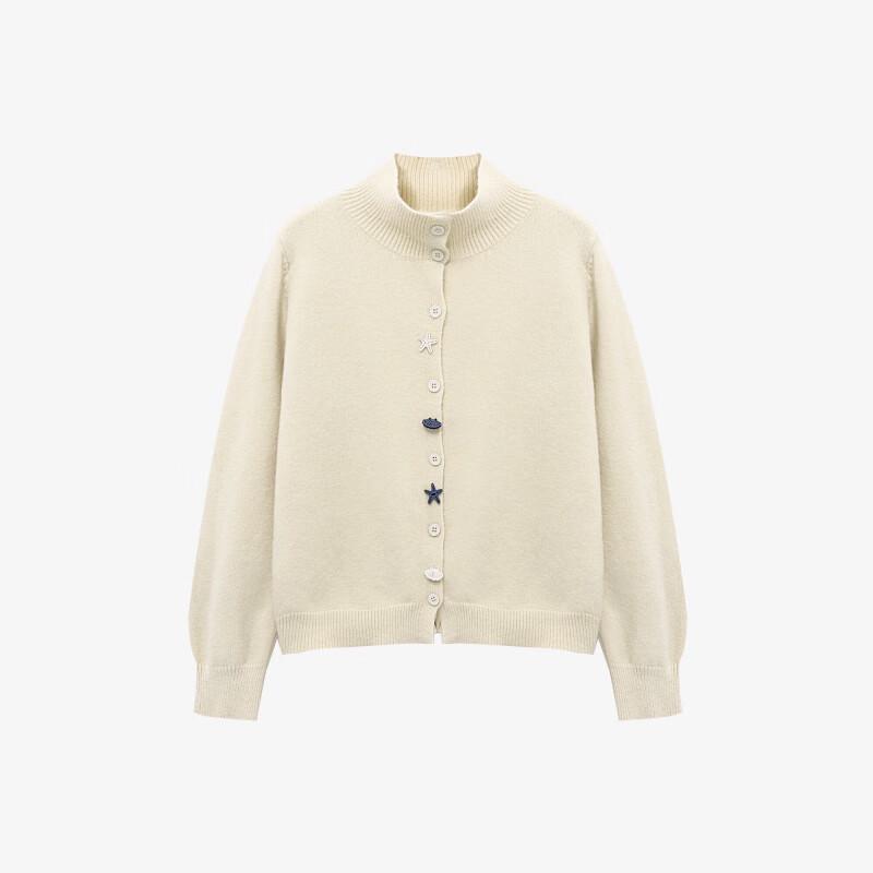 Basic House Damen Herbst Strickjacke mit halbem Stehkragen