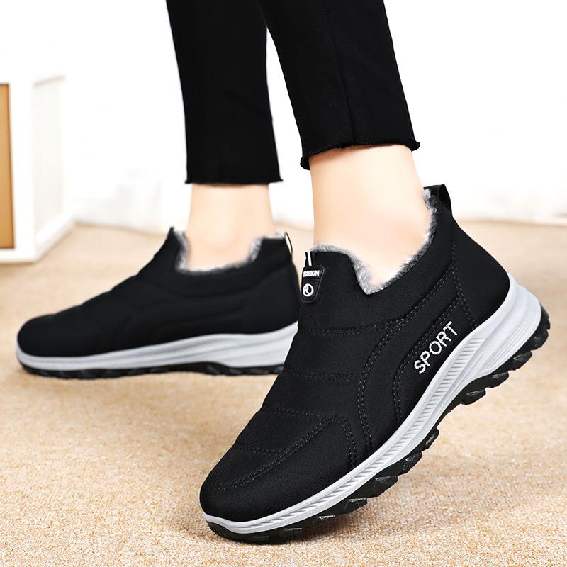 New Women's Non-slip Winter Boots Sports Casual Plush Lined Warm Comfortable Arch Support Non-slip Soft Elastic Cushioning Indoor Outdoor Shoes