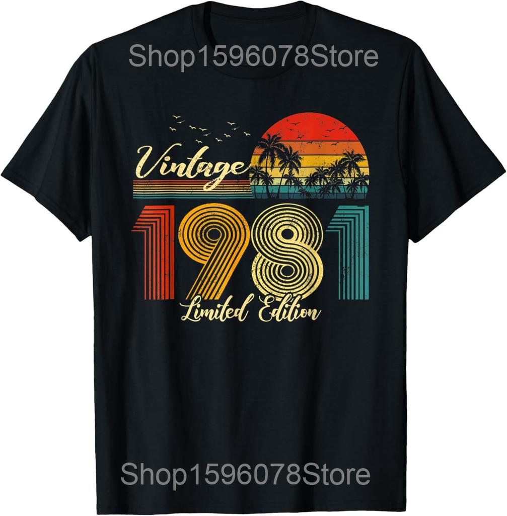 44 Year Old Vintage Born In 1981 44th Birthday Cassette Tape T Shirts Humor Streetwear Tee Short Sleeve Unisex Loose Clothing