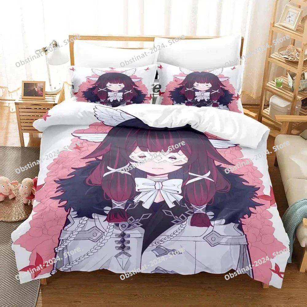 Genshin Impact Columbina Bettwäsche Set Einzelbett Twin Full Queen King Size Aldult Bettbezug Kawaii Bettsets für Jungen Schlafzimmer