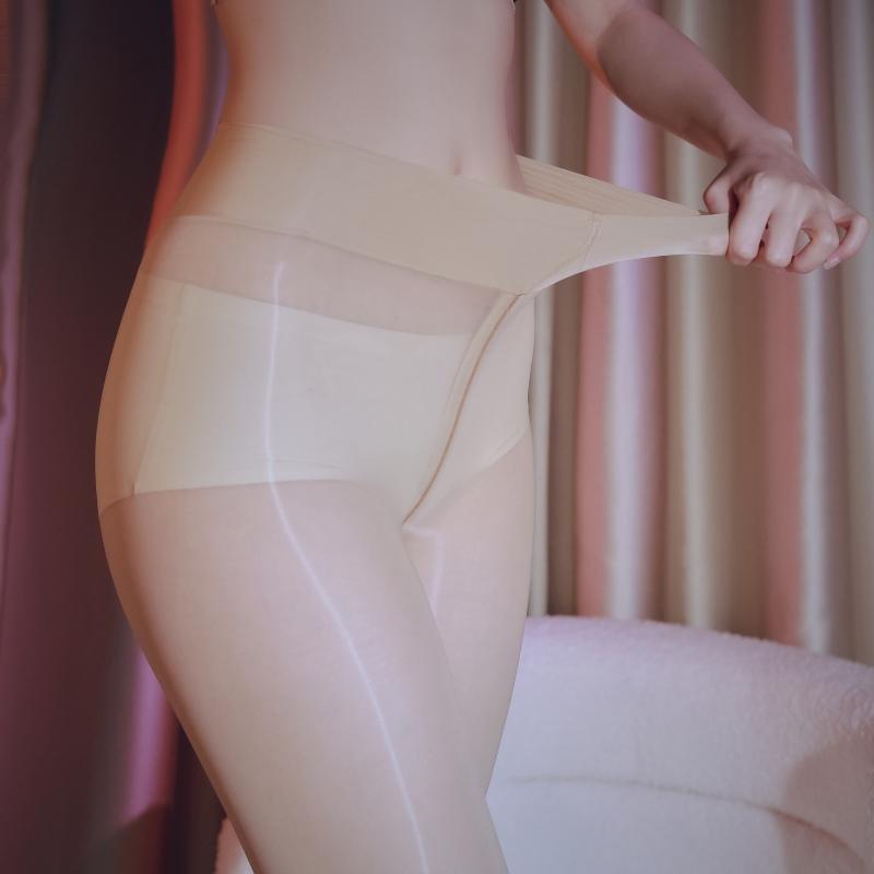 Übergröße Ölglänzende Formende Strumpfhose Damen Sexy Schritt mit Reißverschluss Feinstrumpfhose 8D Hakenfest Medias Pole Dance Clubwear