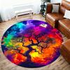 1pc Tree of Life Cosmic Art Pattern Office Round Rugs, Under Chair Round Rugs for Living Room, Bedroom, Bathroom Decoration Carpet 091833