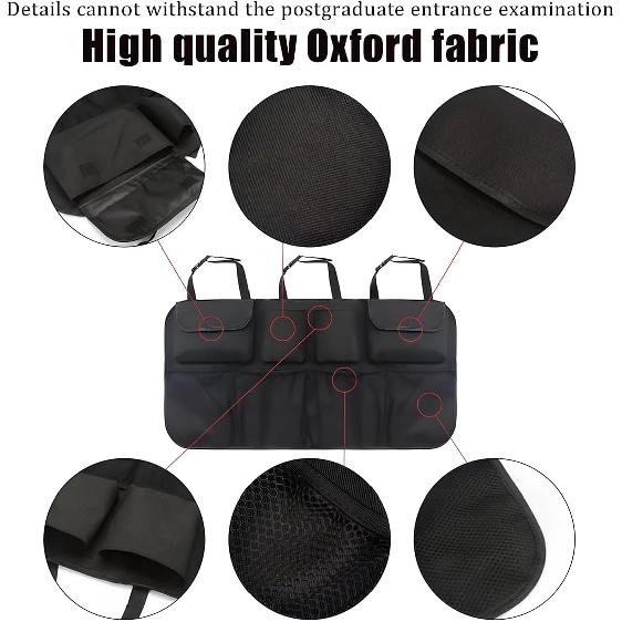 Mandark Car Trunk Organizer, Space Saving Vehicle Backseat Hanging With 8 Large Pockets, Automotive Interior Cargo Organization Storage Bag