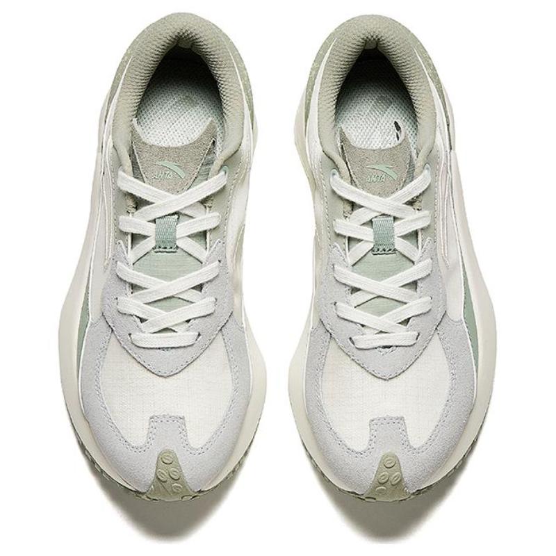 Anta Rock Sugar 4 Cushioning, Wear Resistant Low Top Casual Shoes Women's White Cyan Gray Green Sneakers 922428802-6