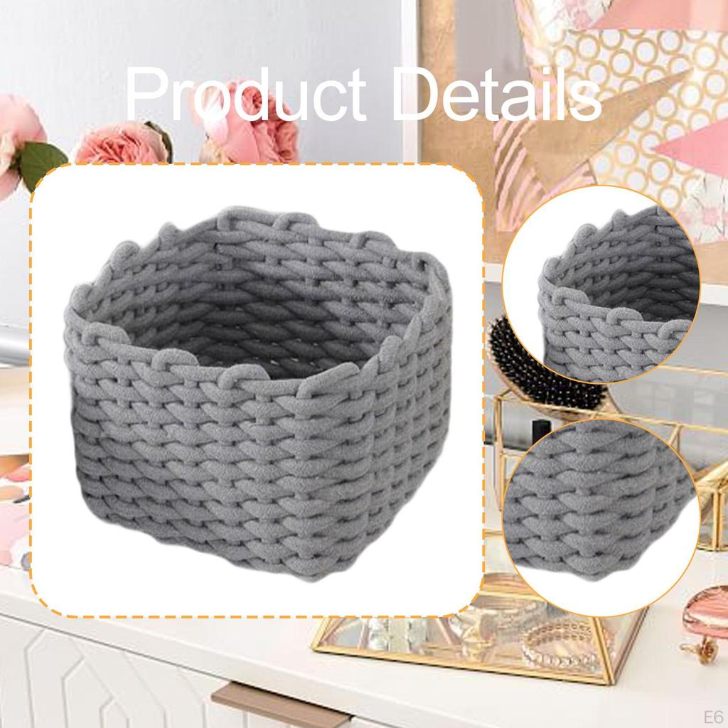 Macrame Woven Decorative Basket Minimalist Heavy Duty Storage for Nursery Closet Decor