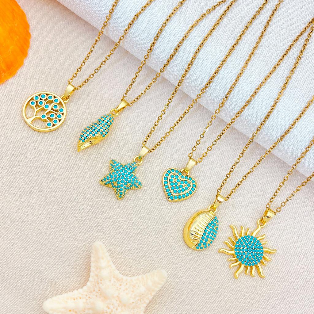 Ocean Sea Star Necklace Accessory Women's Unique Fashion Style Versatile Collar Chain