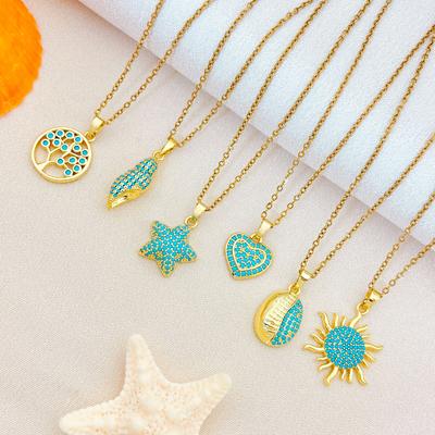 Ocean Sea Star Necklace Accessory Women's Unique Fashion Style Versatile Collar Chain