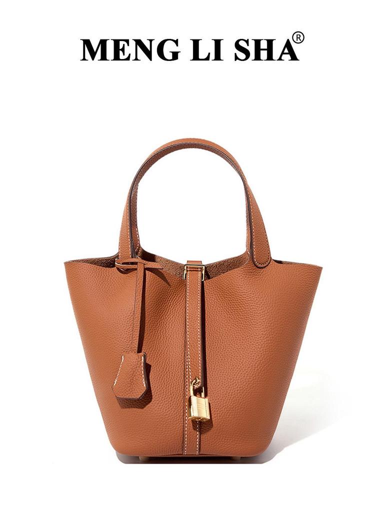 2025 High-End Genuine Leather Bucket Handbag - Classic, Versatile, Large Capacity Mommy Bag