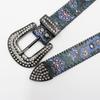 Versatile Women's Rhinestone Belt with Purple & Green Floral Design - Stylish Thin Waist Accessory