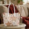 Boho Star Pattern Tote Bag Fashion Casual Portable Large Capacity Shoulder Handbag for Daily Use