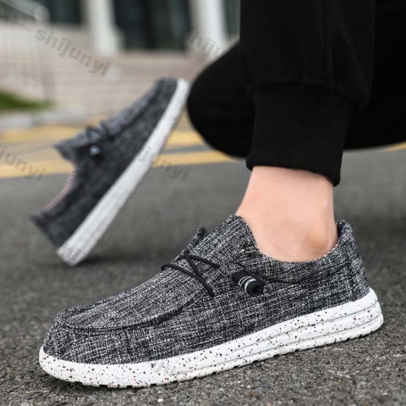 Men Canvas Sneakers Flats Lace Up Leisure Loafers Man Fashion Comfort Rubber Sole Non Slip Sneakers Plus Size 48 Zapatos Hombre