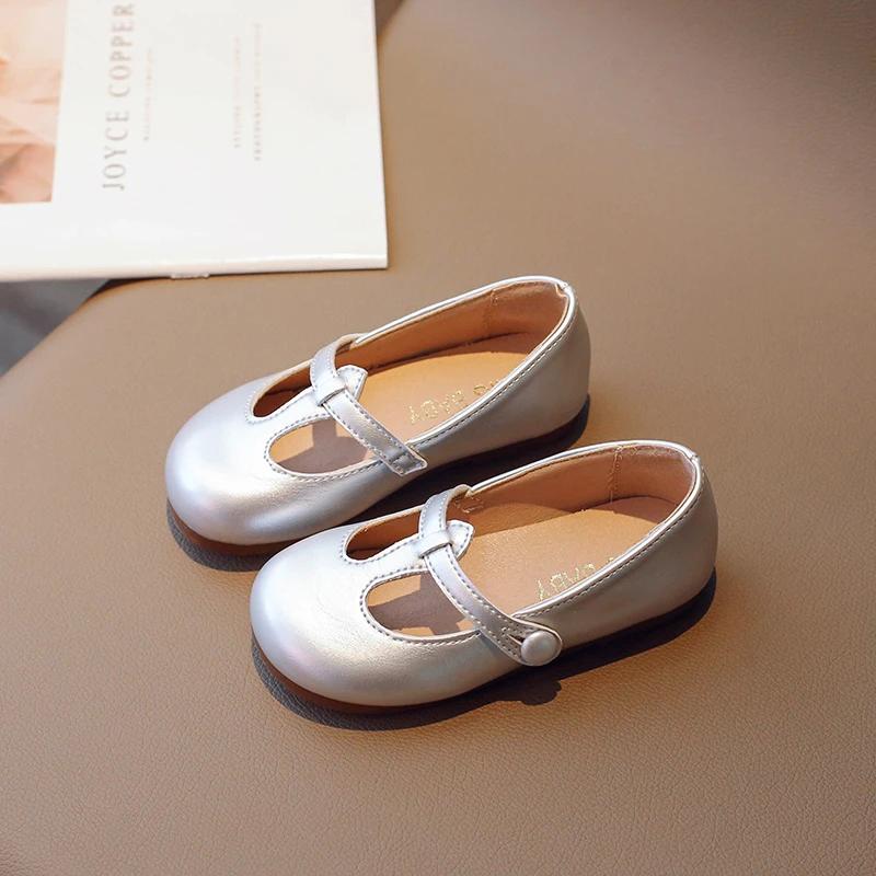 Toddler Girl's Mary Janes Vintage Six Colors Shallow Autumn Children Flat Shoes 21-35 Round Toe Non-slip Classic Light Kids Shoe